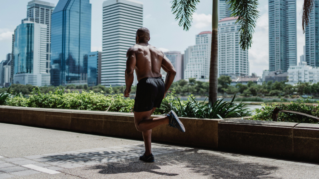 Man jogging in the city