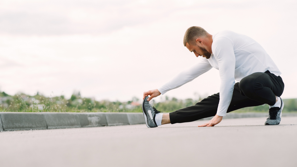 Man stretching for exercise